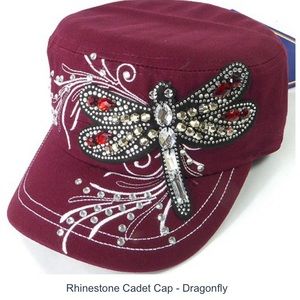 🌺🌷🌸NWT Burgundy Cadet Hat Dragonfly